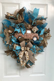 Farmhouse Leopard Print Truck Wreath