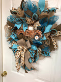 Farmhouse Leopard Print Truck Wreath