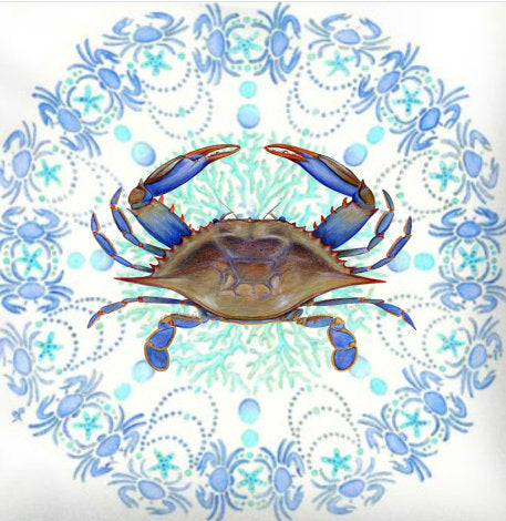 Sign Nautical Blue Crab