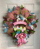 Happy Easter Rabbit Wreath