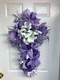 Purple And Lavender Cross Wreath