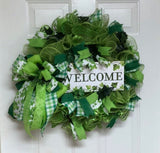 Green Ivy Leaf Wreath, XL Front Door Wreath