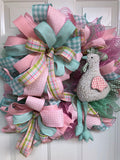 Easter Pastel Rooster Wreath