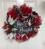 Merry and Bright - Christmas Wreath