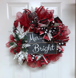 Merry and Bright - Christmas Wreath