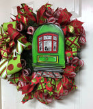 New Orleans Street Car Christmas Wreath