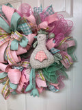 Easter Pastel Rooster Wreath