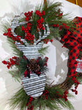 Rustic Buffalo Plaid Grapevine