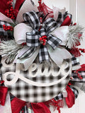 Christmas Black and White Peace Wreath