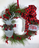 Rustic Buffalo Plaid Grapevine