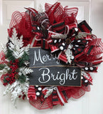 Merry and Bright - Christmas Wreath