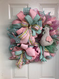 Easter Pastel Rooster Wreath