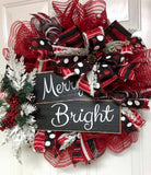 Merry and Bright - Christmas Wreath