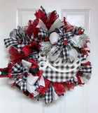 Christmas Black and White Peace Wreath