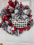 Christmas Black and White Peace Wreath